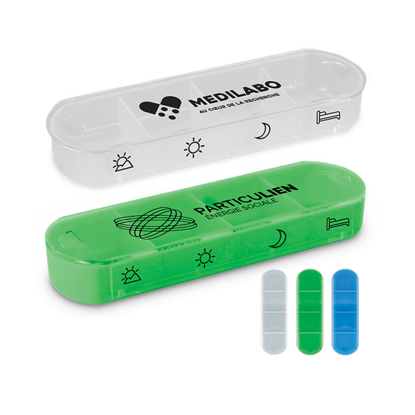 Daily pill-box with sliding lid - Transparent / 