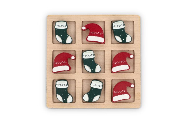 InSideOut  Tic-tac-toe de Noël en bois - Assortiment fluorescent