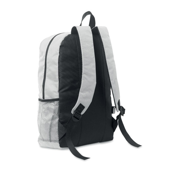 600D RPET polyester backpack Hige - White