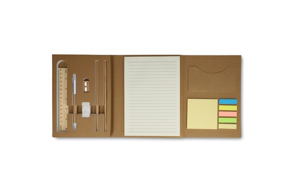 Set de papeterie en papier recyclé à trois volets