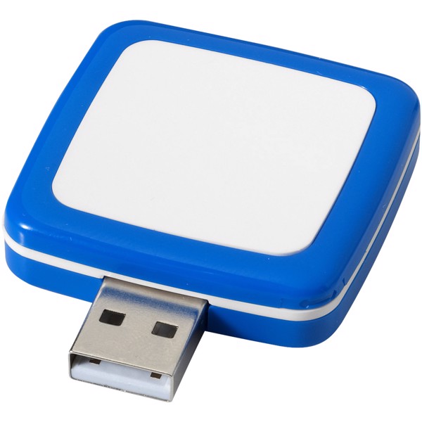 Clé USB rotative square - Bleu / Blanc / 64GB