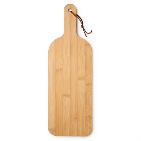 Personalised bamboo chopping board with handle and hanging cord