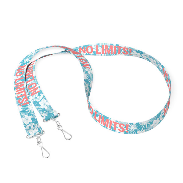 Lanyard de poliéster sublimado con 2 clips - 20mm width / L3 Mosquetón en J