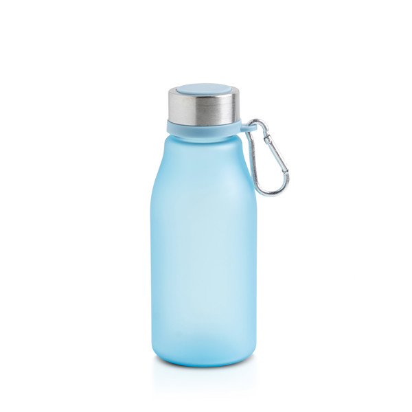 Garrafa Em Rpet Fosco 350Ml, Com Mosquetão - Azul Turquesa