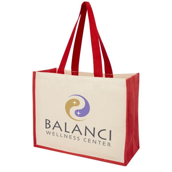 Shopper in iuta e canvas 320 g/m² Varai - 23L - Rosso