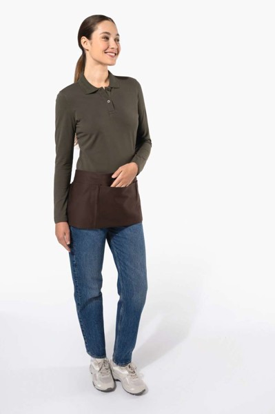Cotton Short Apron - White