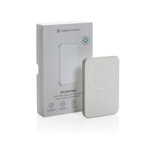 Urban Vitamin Richmond RCS plastic/alu 5000mah powerbank - Silver