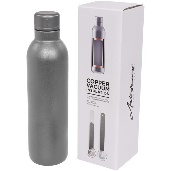 Bouteille de sport de 510ml avec isolation par le vide et couche de cuivre Odin - Gris