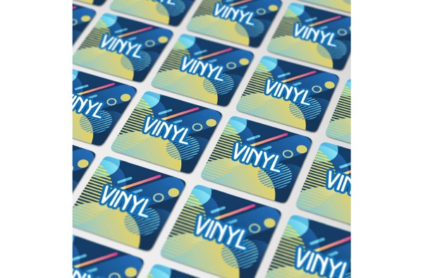 Vinyl Sticker Square 15x15mm - White