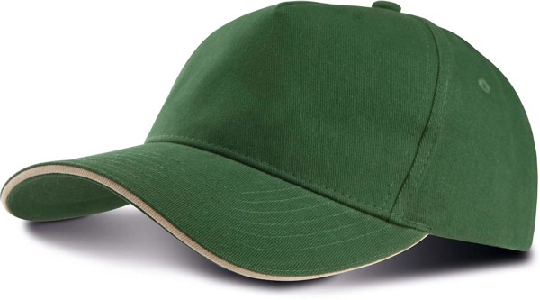 Sandwich Peak Cap - 5 Panels - White / Navy