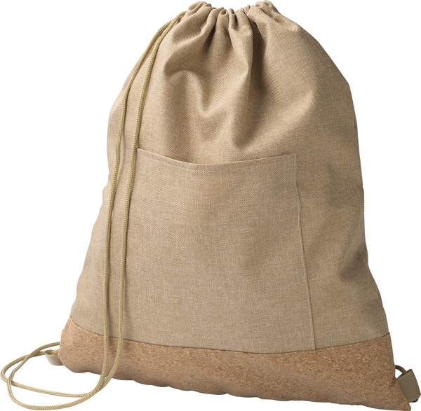 Mochila com cordão em poliéster RPET (600D) Ansel