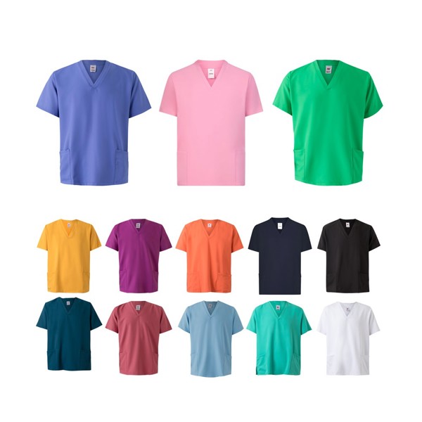 VL FLORA. Short-sleeved tunic (140 g/m²) made from 100% microfibre - White / 2XL