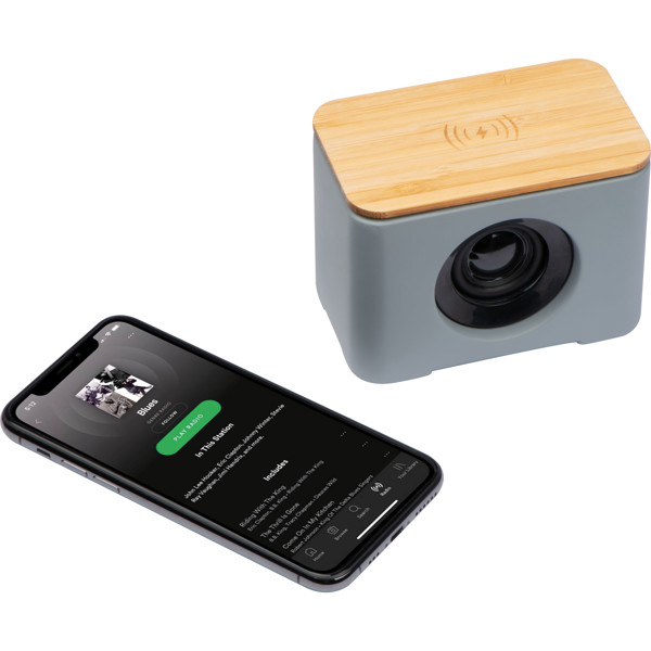Bluetooth speaker with inductive charger PILAR - Silvergrey