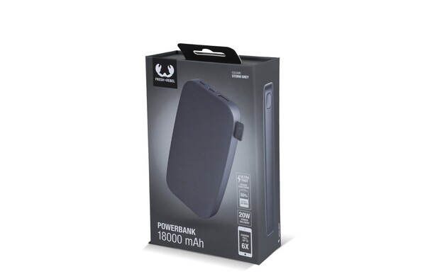 Fresh 'n Rebel powerbank 18000mAh, 20W hitro polnjenje - Temno siva