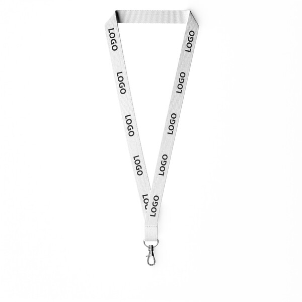 Organic cotton screenprint lanyard - 20mm width / Metal carabiner