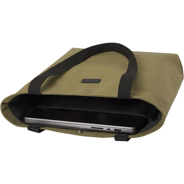 Sac shopping Joey de 14 L  en toile recyclée GRS - Olive