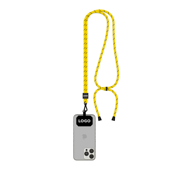 Dvoubarevný držák telefonu Crossbody z polyesteru - Jasná žlutá / Černá / Černá příslušenství