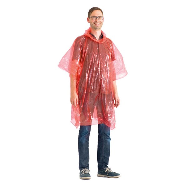 Regenponcho "Standard" - Transparent-Rot