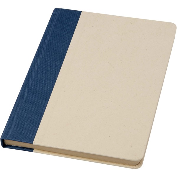 Carnet à couverture rigide A5 en papier à base de canne à sucre Liliana - Bleu hale