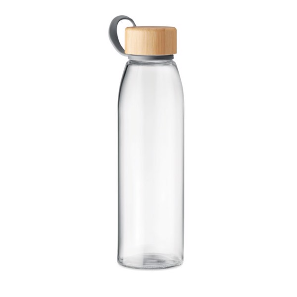 Fjord glass bottle, bamboo lid, 500 ml