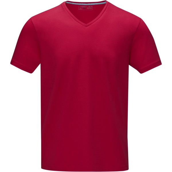 Kawartha short sleeve men's GOTS organic V-neck t-shirt - Red / XXL