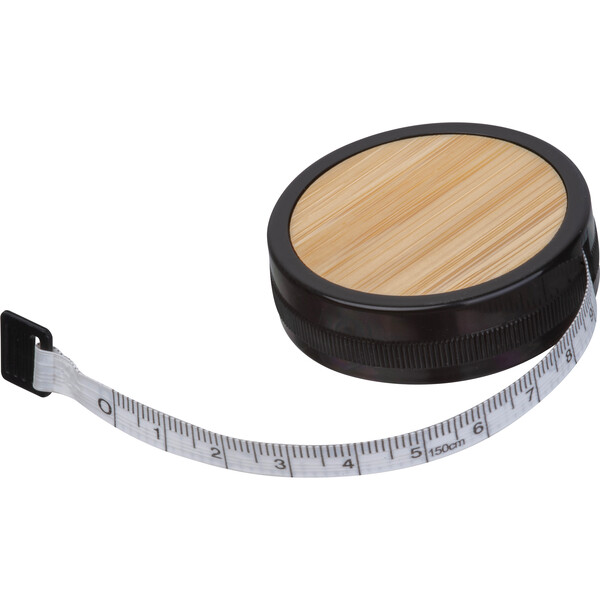 Round bamboo tape measure VINCENZO - Black