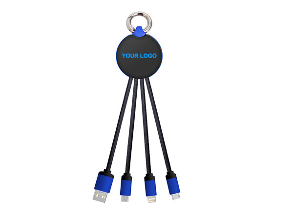 Charging USB cable LED 3in1 UC023 - WHITE