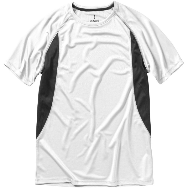 Męski T-shirt Quebec z krótkim rękawem z dzianiny Cool Fit odprowadzającej wilgoć - Biały / Antracyt / XS