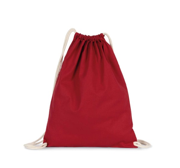 Organic Cotton Backpack With Drawstring Carry Handles - Black