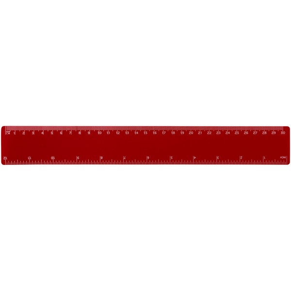 Pravítko Rothko 30 cm PP - Červená s efektem námrazy