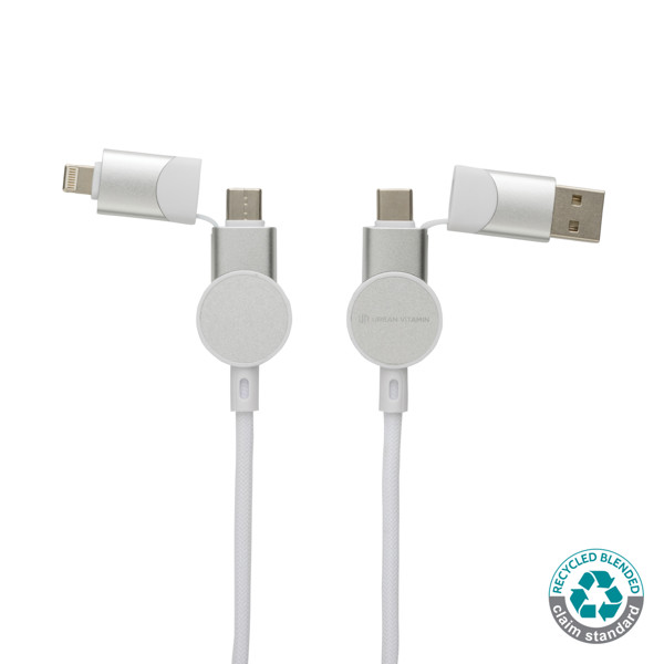 Oakland RCS kabel za brzo punjenje 6u1 45W od reciklirane plastike - Bijela