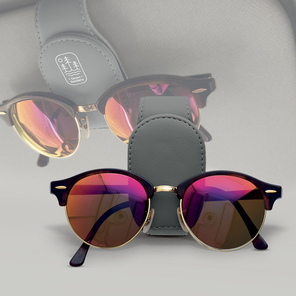 SUPPORT LUNETTE POUR PARE-SOLEIL DE VOITURE - Gris