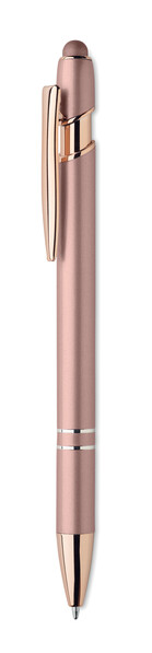 Recyklované hliníkové pero Scribble - Béžová / Červená