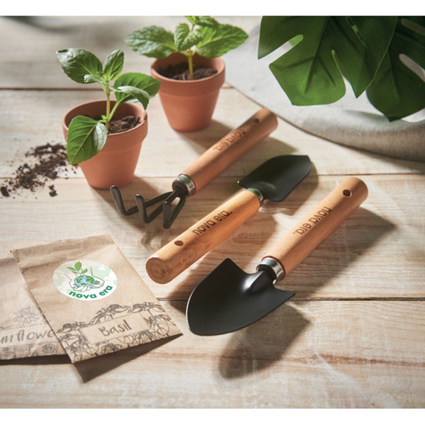 Grass garden tool set RPET pouch, 3 pcs