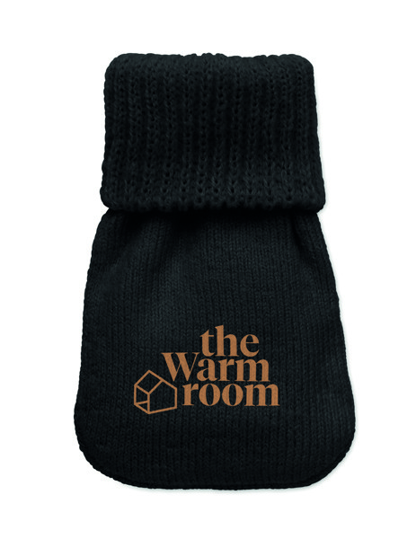 Hand warmer knitted polyester Warmmuff - Black