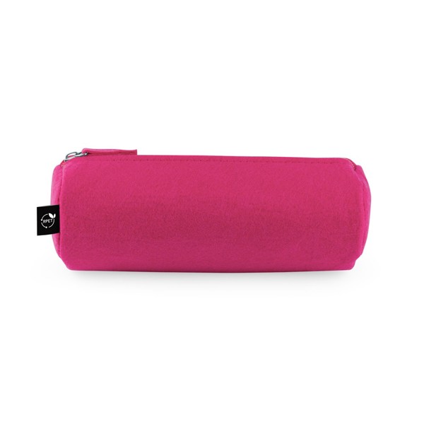 NOMAD. Multi-purpose case in recycled felt (100% rPET) with ruler, pencils, rubber and sharpener - Pink