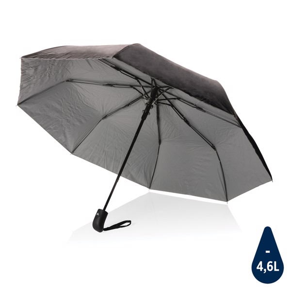 21" Impact AWARE™ RPET 190T Pongee dual colour mini umbrella - Silver