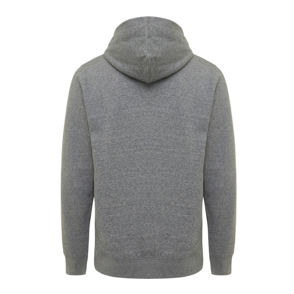Mikina s kapucí a bočními kapsami IQONIQ Yengo z rec. bavlny - Light Heather Anthracite / L