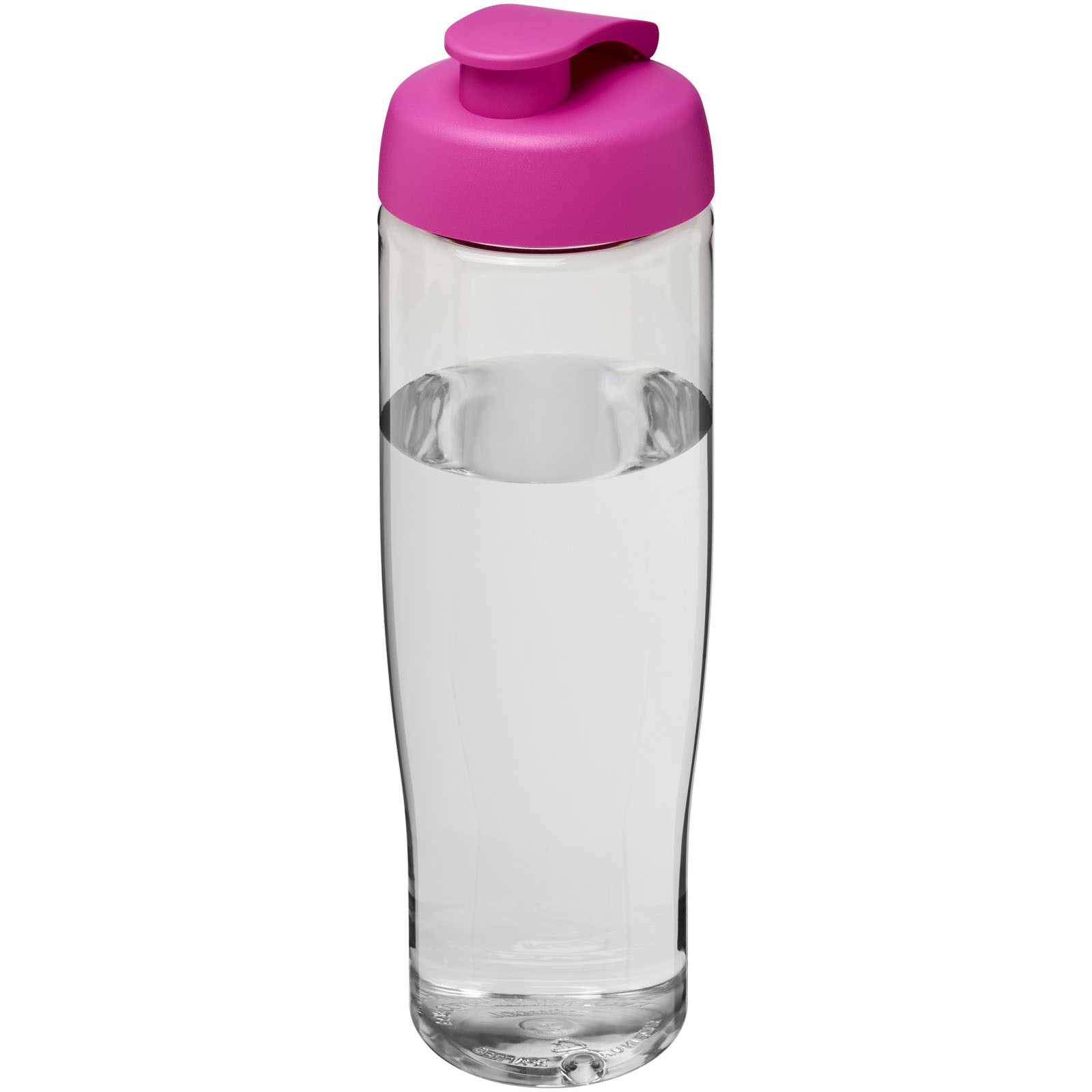 Bidon H2O Tempo® o pojemności 700 ml z wieczkiem zaciskowym - Przezroczysty / Różowy