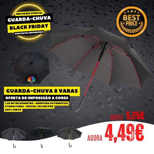 Guarda chuva Colormagic de 8 varas com impressão a cores.