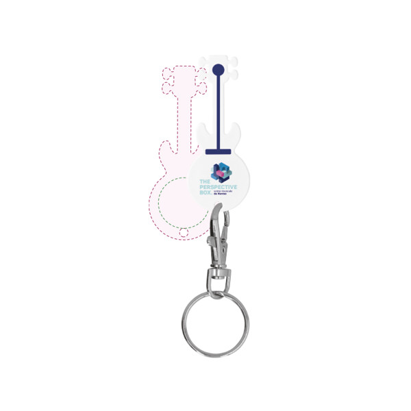 KEY HOLDER CARABINER WITH GUITAR SHAPED TOKEN