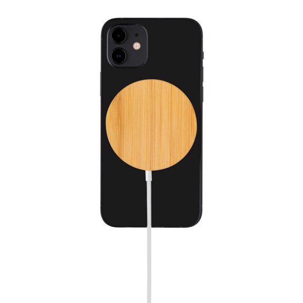 10W bamboo magnetic wireless charger