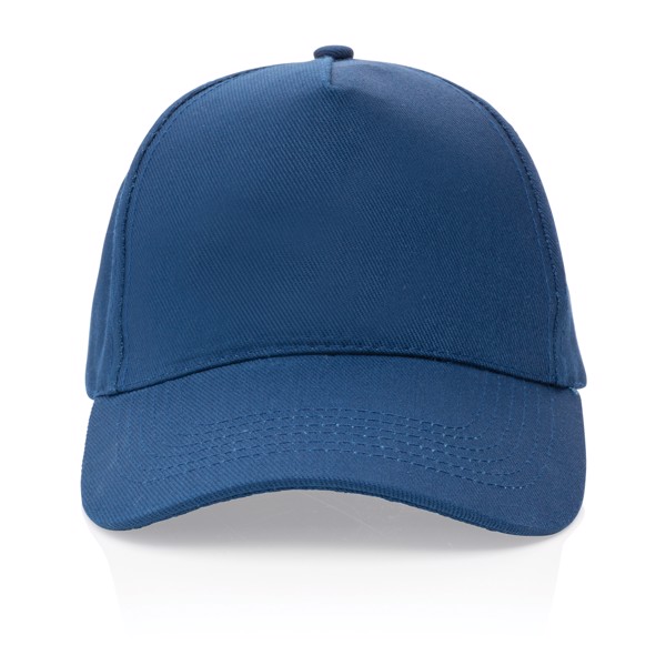 Casquette 5 panneaux en coton recyclé 280gr IMPACT - Bleu Marine