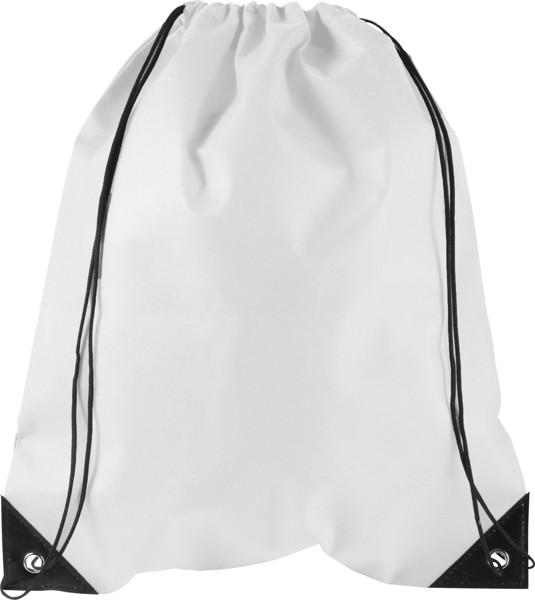 Nonwoven (80 gr/m²) drawstring backpack - White