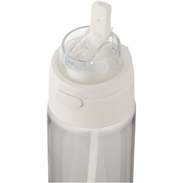 Theron 700 ml RCS recycled plastic water bottle with dual function lid and flip straw - Transparent Clear