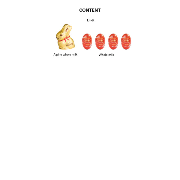 Stand- Up box, Lindt mini easter eggs and bunny