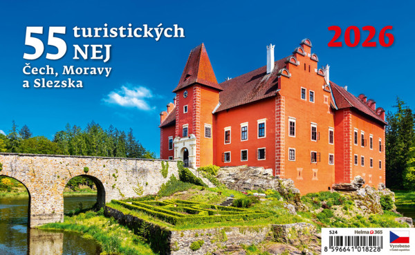Stolní kalendář 55 turistických nej Čech, Moravy a Slezska 2026