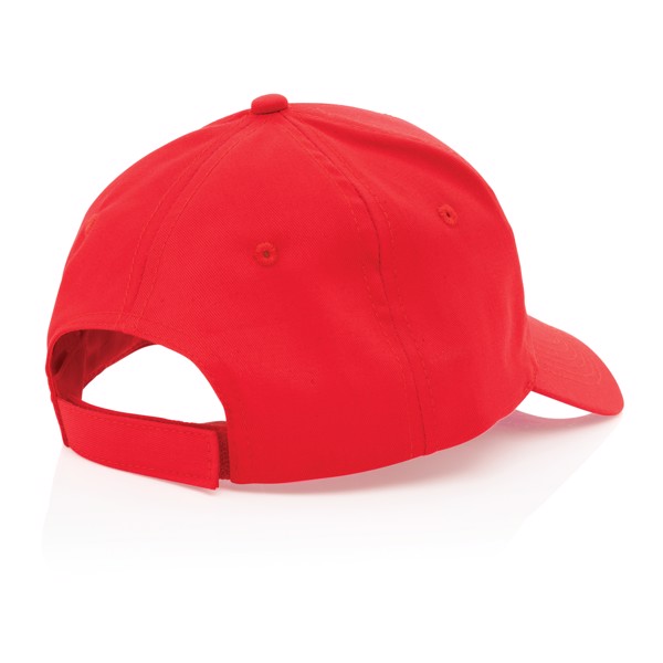 Impact 5 panel 190gr ανακυκλωμένο βαμβακερό καπέλο με AWARE™ ιχνηλάτη - Red