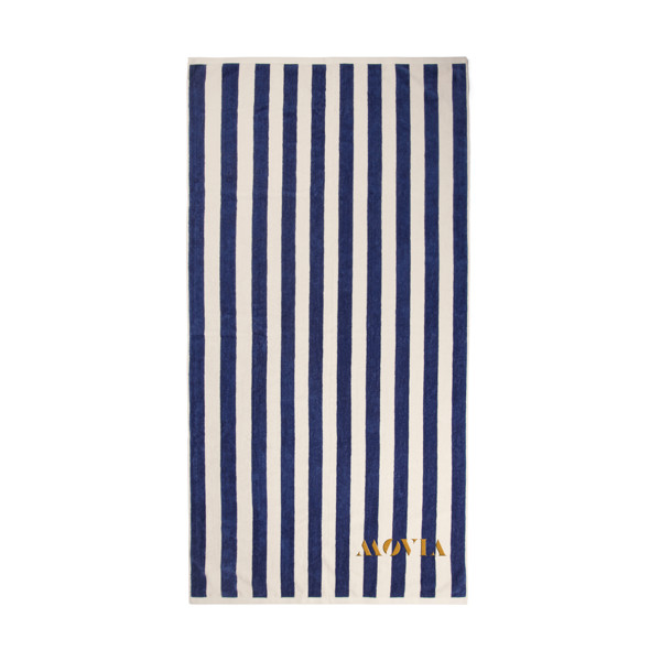 VINGA Serviette de plage GRS Lagoa - Bleu Marine / Blanc