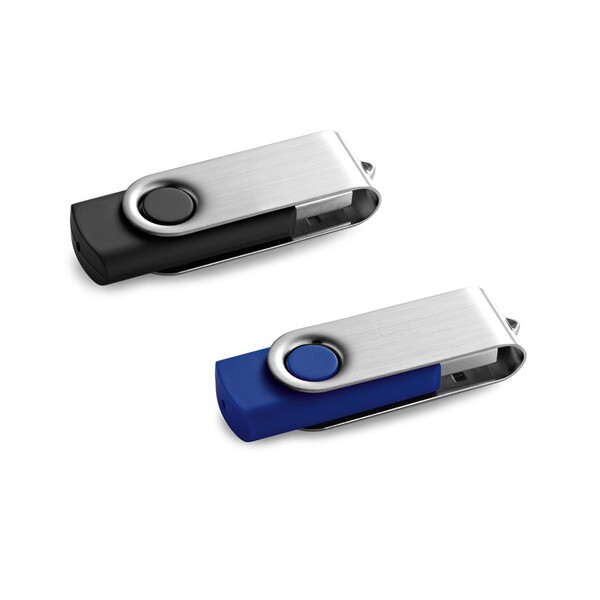 CLAUDIUS 2GB. 2 GB USB flash disk s kovovým klipom - Čierna